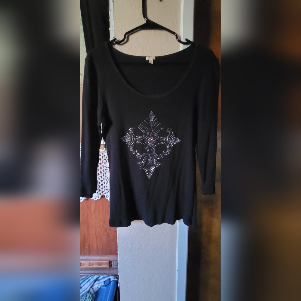 Reba Black Knit Top